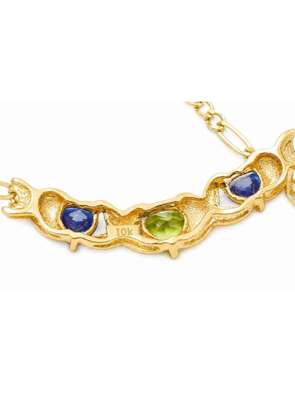 Genuine 0.96 Peridot, Tanzanite & Diamond Heart Necklace 10k SOLID Gold - Picture 7 of 7